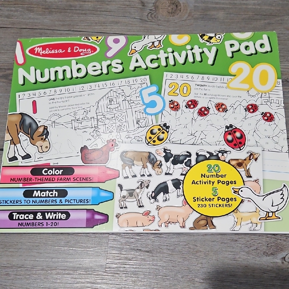 *FREE W/ $50 BUNDLE Purchase* Melissa & Doug Numbers Activity Pad - Unused